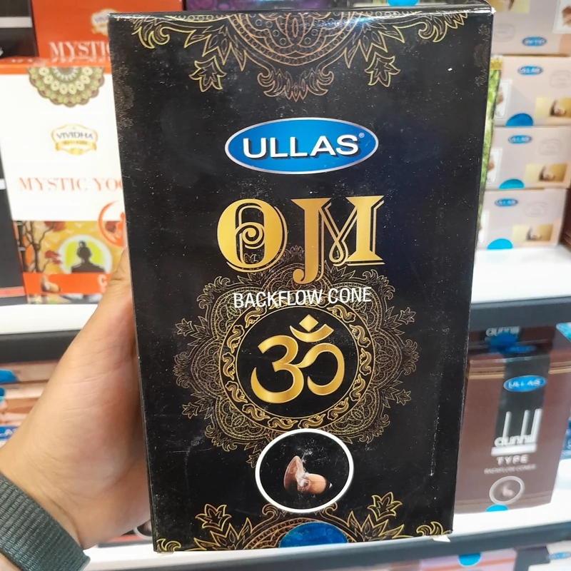 عود ابشاری مدیتیشن عود مخروطی ام عود فشنگی om بسته 10 عددی