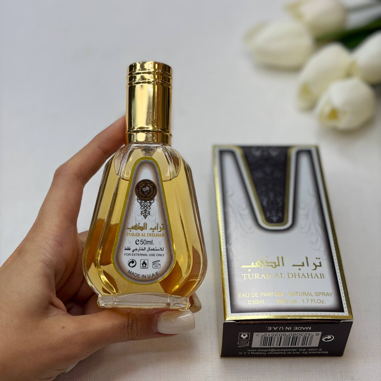 ادکلن عربی تراب الذهب 50 میل شرکت اصلی من ارض الزعفران ARD AL ZAAFARAN