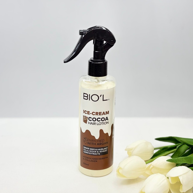 بستنی و لوسیون مناسب موهای آسیب دیده بیول biol (بدون ابکشی)رایحه شکلاتی250 میل