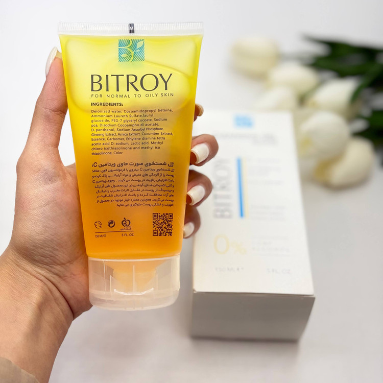 ژل شستشو صورت حاوی ویتامینC مناسب پوست های نرمال تا چرب بیتروی Bitroy