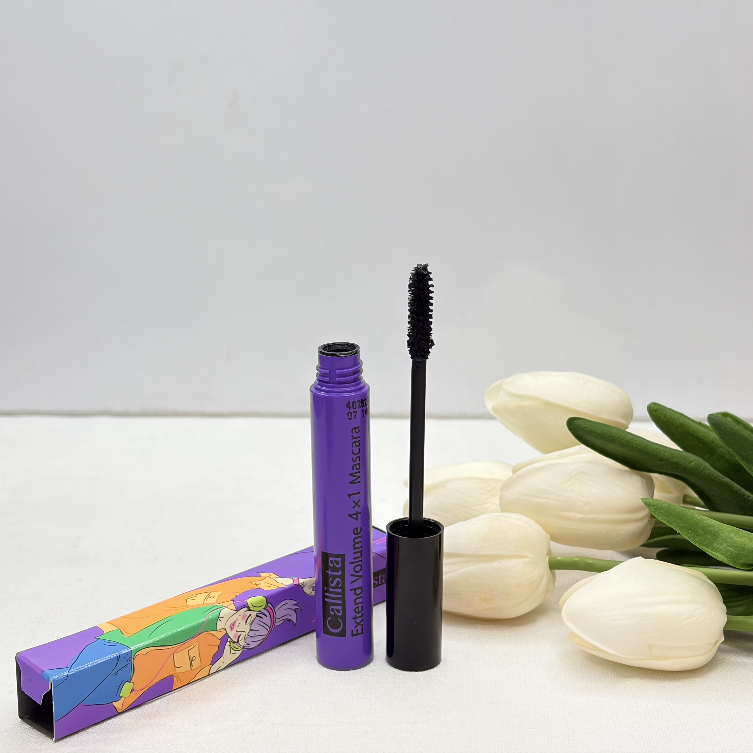 ریمل بنفش اکستند والیوم ۴در ۱کالیستا مشکی غلیظ با برس فیبری ماندگاری 8 ساعته بدون پارابن حجم دهنده .تقویت کننده.بلندکننده و جداکننده و پرپشت کننده extend volume calista