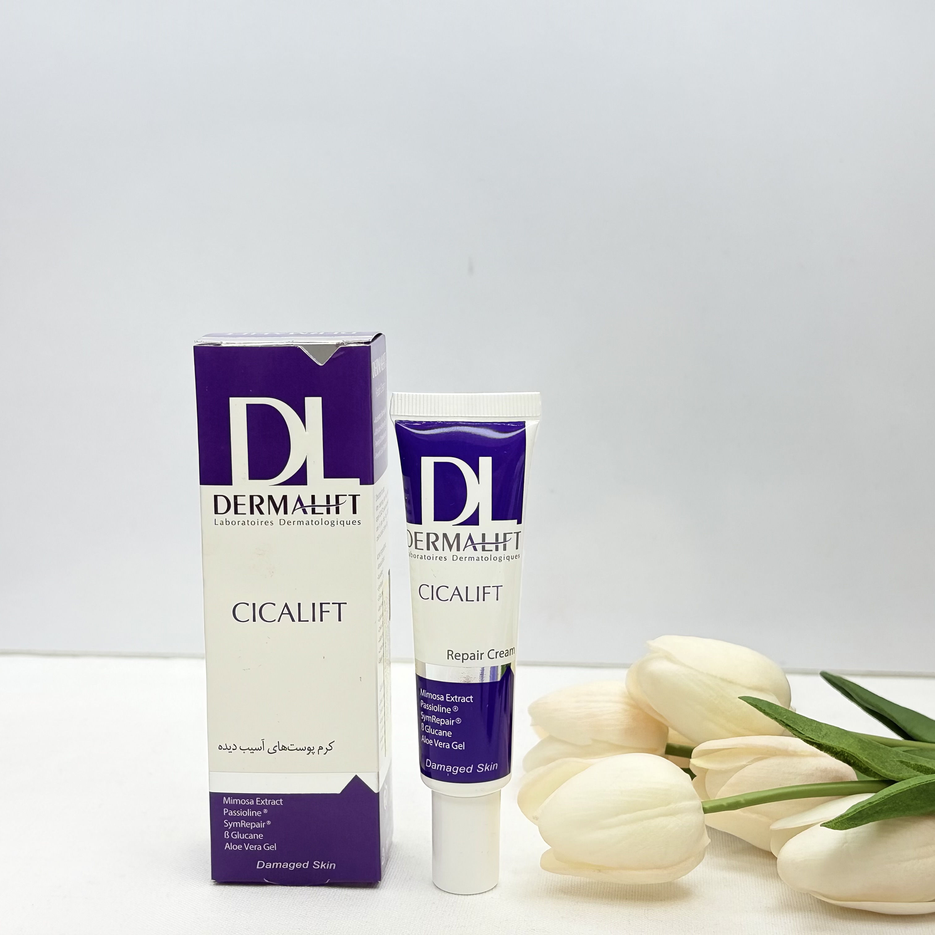 کرم ترمیم کننده پوست های آسیب دیده،جای زخم،رد بخیه،اسکارو جای جوش،دارای آلوئه ورا مناسب تسکین دهندگی  درمالیفت سیکالیفت