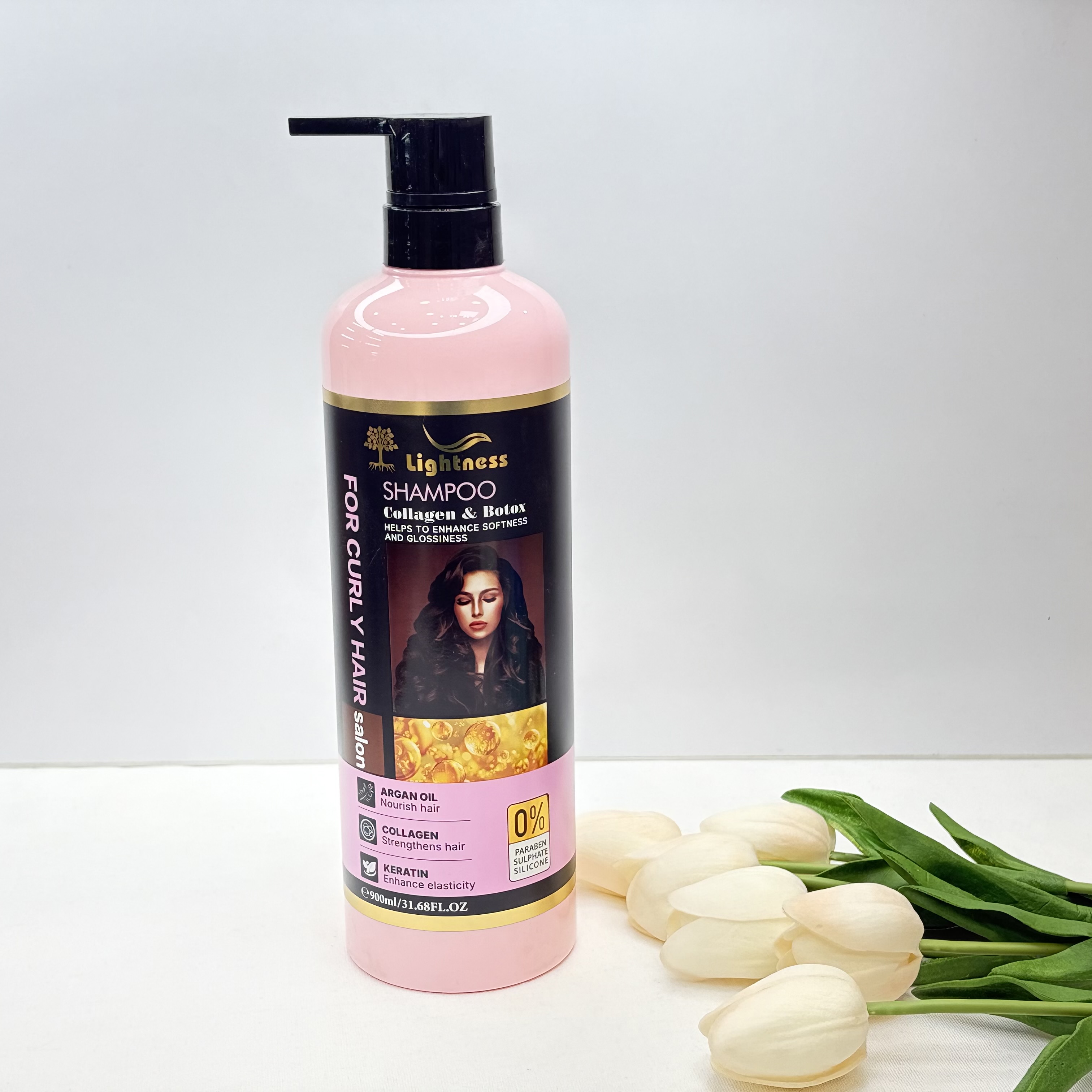 شامپو سر حاوی روغن آرگان مخصوص موهای فر و حالت دار 900 میل احیا کننده و رطوبت رسان ساقه ی موی فر آسیب دیده از حرارت و رنگ