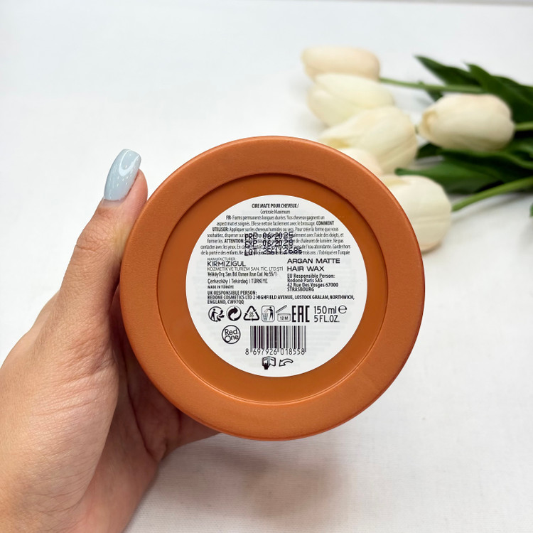ژل واکس موی رنگ قهوه ای /طلایی/نارنجی ARGAN MATTE HAIR WAXحاوی روغن آرگان مراقبت موها فینیش مات و نگه دارندگی متوسط تا قوی و مناسب موهای خشک یا آسیب دیده