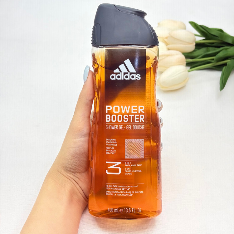 شامپو سه در یک سر و صورت و بدن کیفیت اصلی بدون سولفات مدلPower Booster حجم ۴۰۰میل.شاورژل