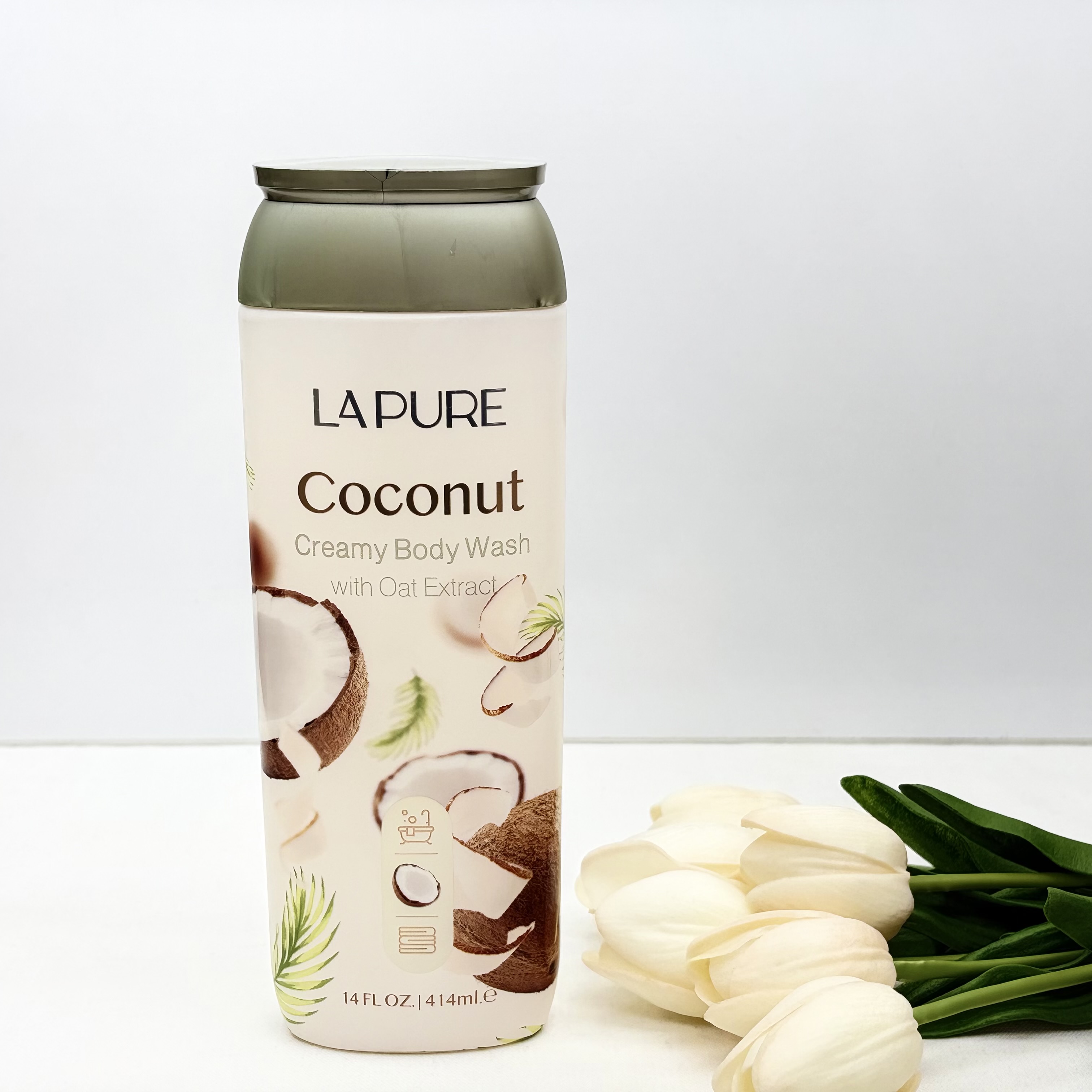 شامپو بدن کرمی رایحه نارگیل coconut و حاوی عصاره جو دوسر LAPURE لپیور ۴۱۴میل