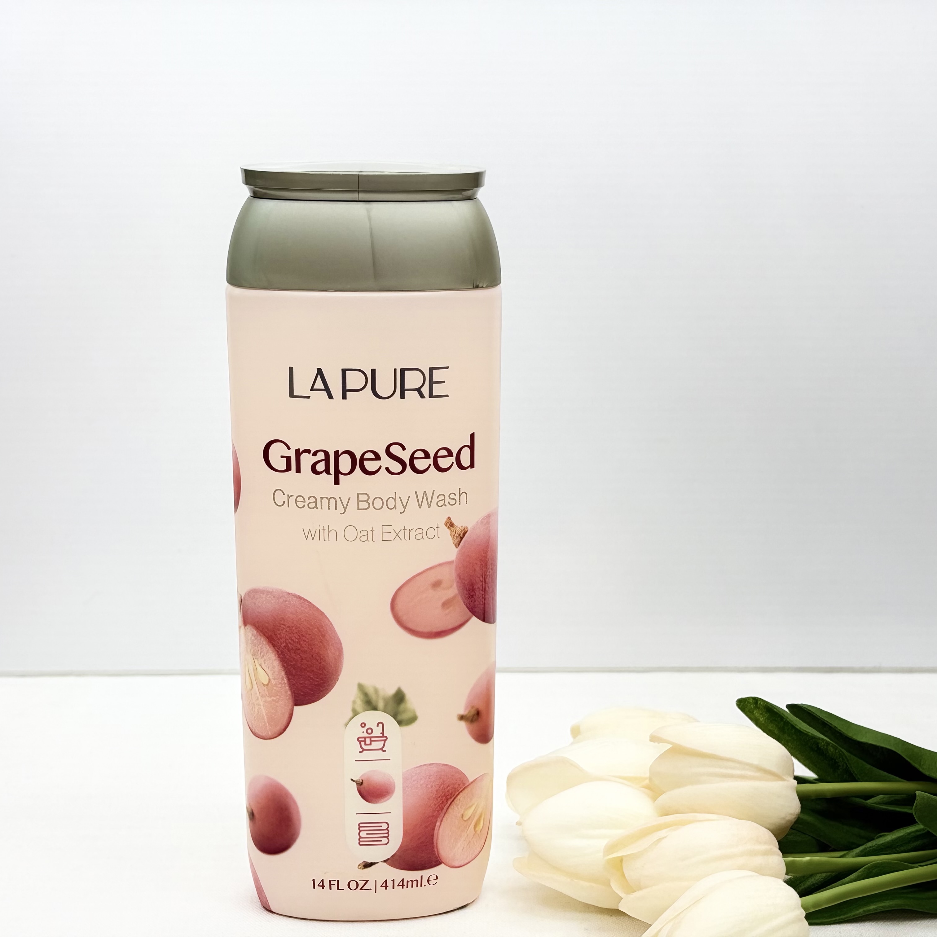 شامپو بدن کرمی رایحه Grape seed و حاوی عصاره جو دوسر LAPURE لپیور ۴۱۴میل