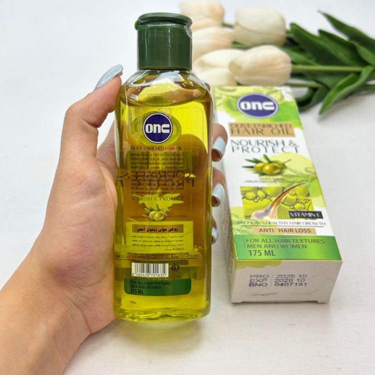 روغن طبیعی بدن و صورت و مو زیتون انس onc حجم۱۷۵ میل