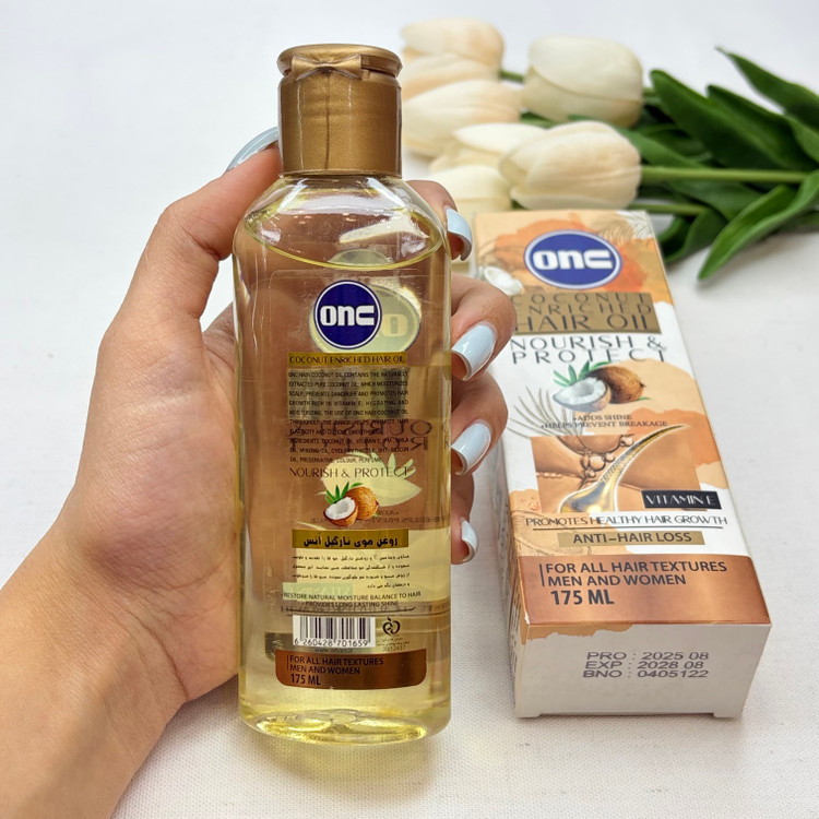 روغن طبیعی بدن و صورت و مو نارگیل انس onc حجم۱۷۵ میل