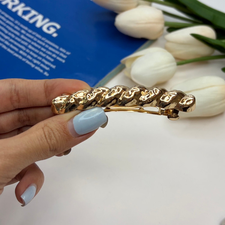 کلیپس فرانسوی فلزی طرح طنابی11cm