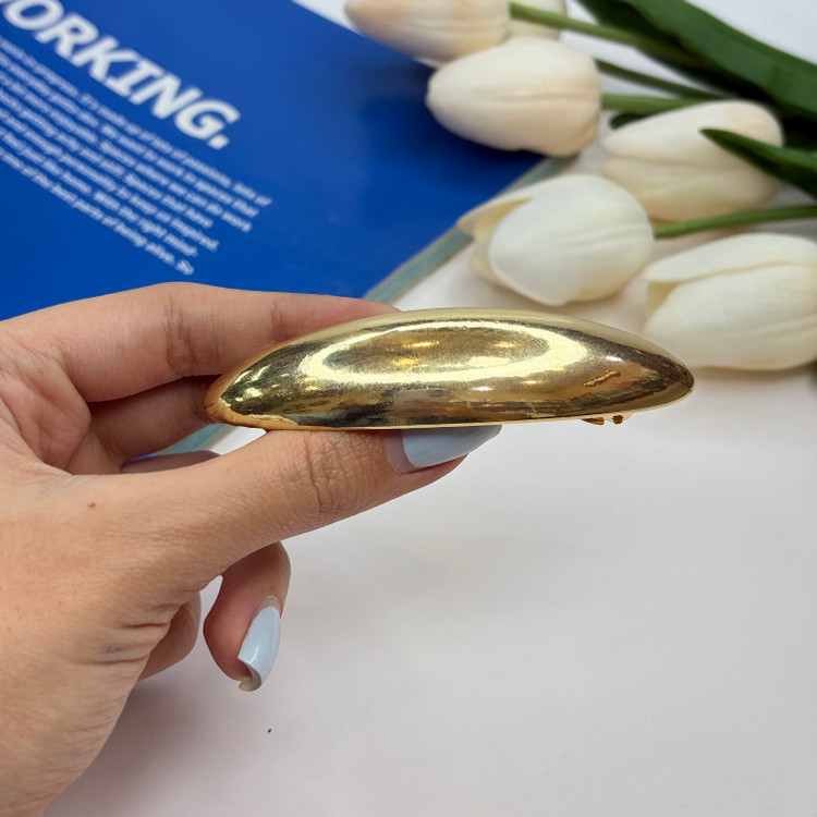 کلیپس فرانسوی فلزی طرح بیضی براق 11cm