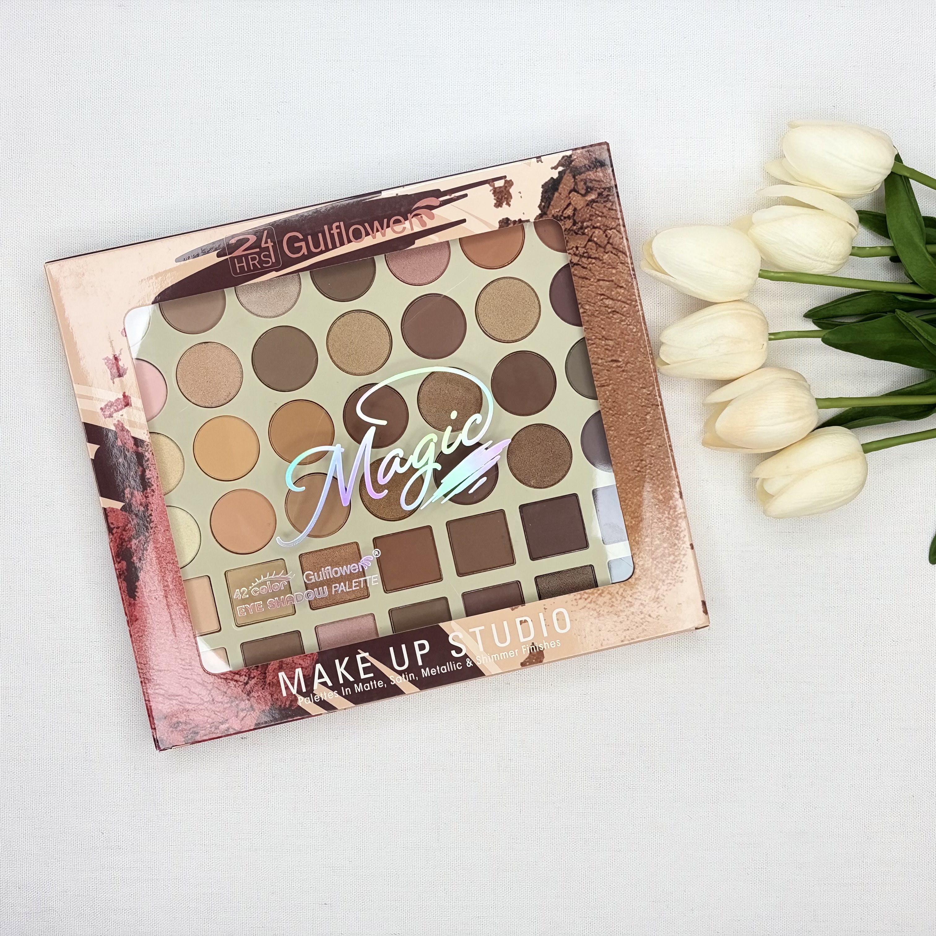 پالت سایه ۴۲رنگ سایز بزرگ رنگ های نود و رنگی بسیار کاربردی و پیگمنت زیاد