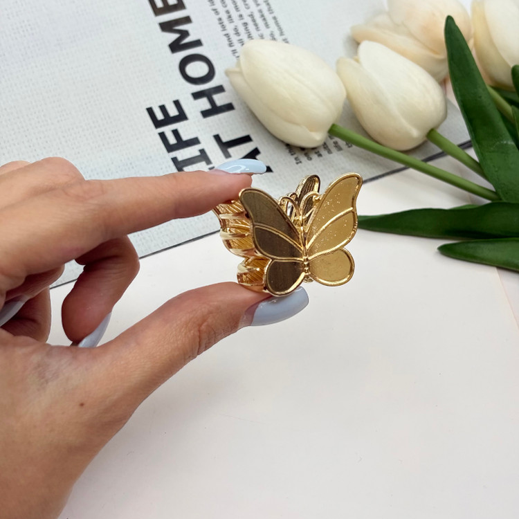 کلیپس فلزی براق وارداتی طرح پروانه کوچک 7cm