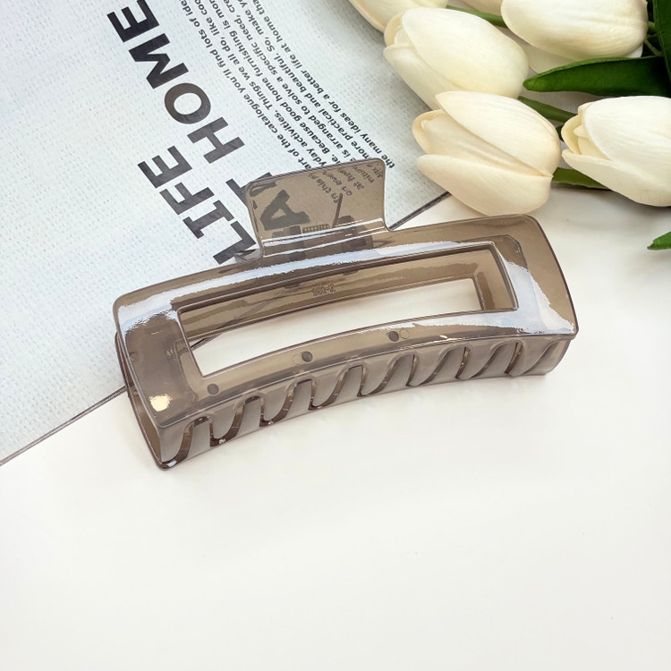 کلیپس طرح مستطیل بزرگ توخالی براق بوفینی نشکن با کیفیت وارداتی سایز 13cm