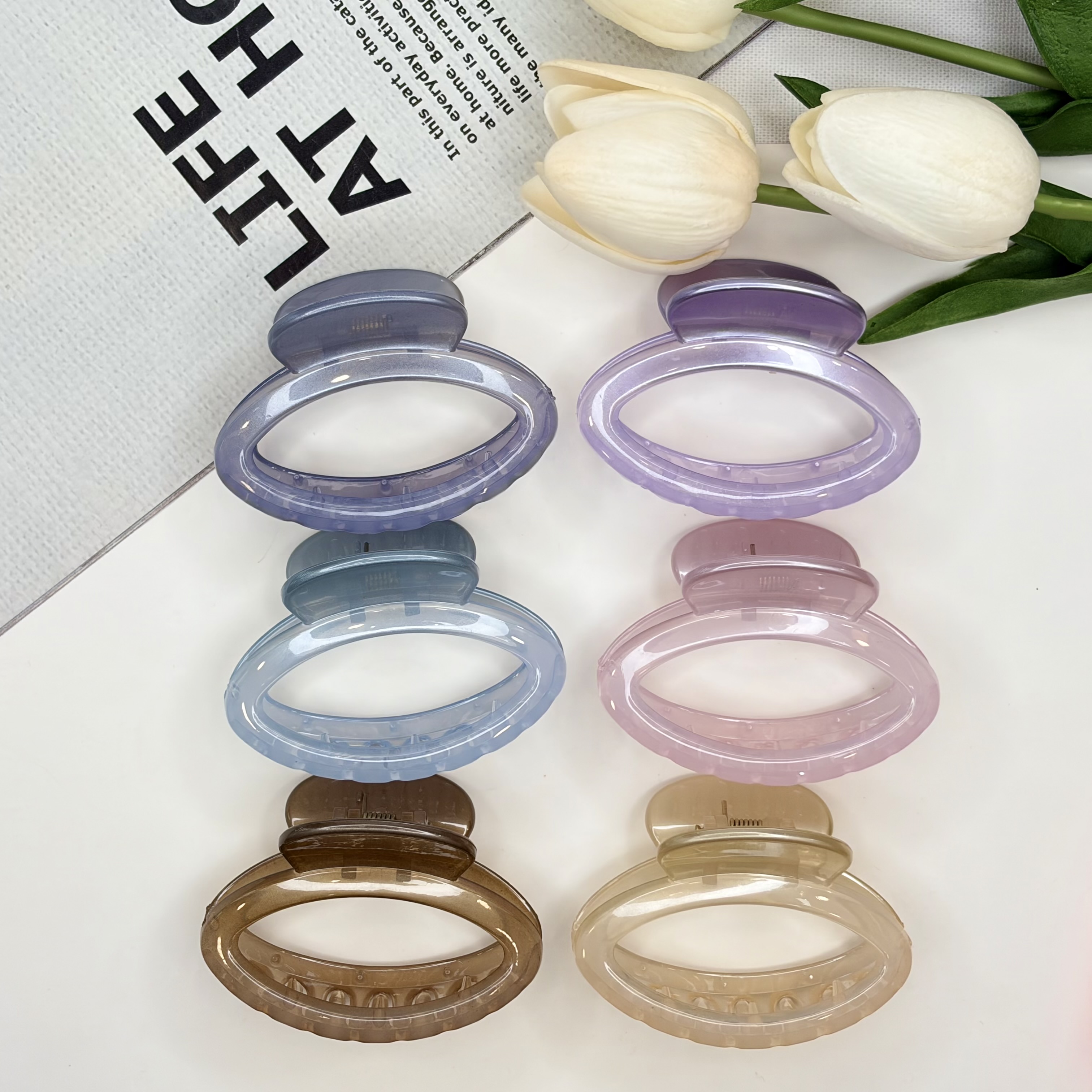 کلیپس طرح بیضی نیمه مات توخالی نشکن   6cm