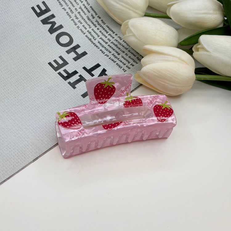 کلیپس مستطیل نشکن ماربل طرحدار میوه ای باکیفیت وارداتی بوفینی 8cm
