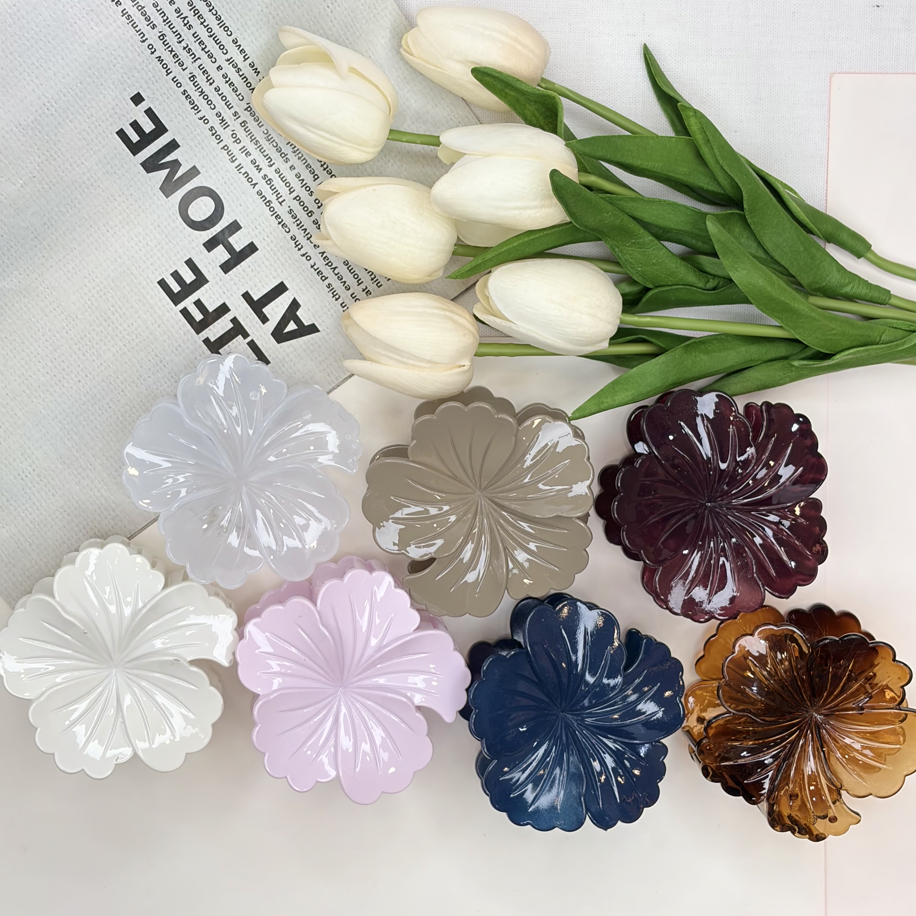 کلیپس طرح گل براق خاص وارداتی با کیفیت سایز 7cm