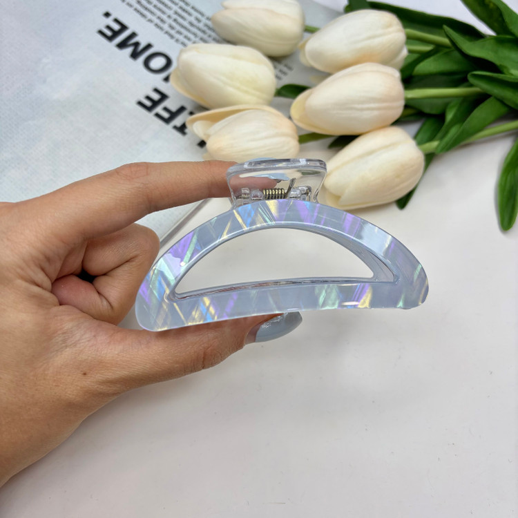 کلیپس نیم دایره ماربل براق صدفی دوتکه وارداتی با کیفیت سایز 8CM