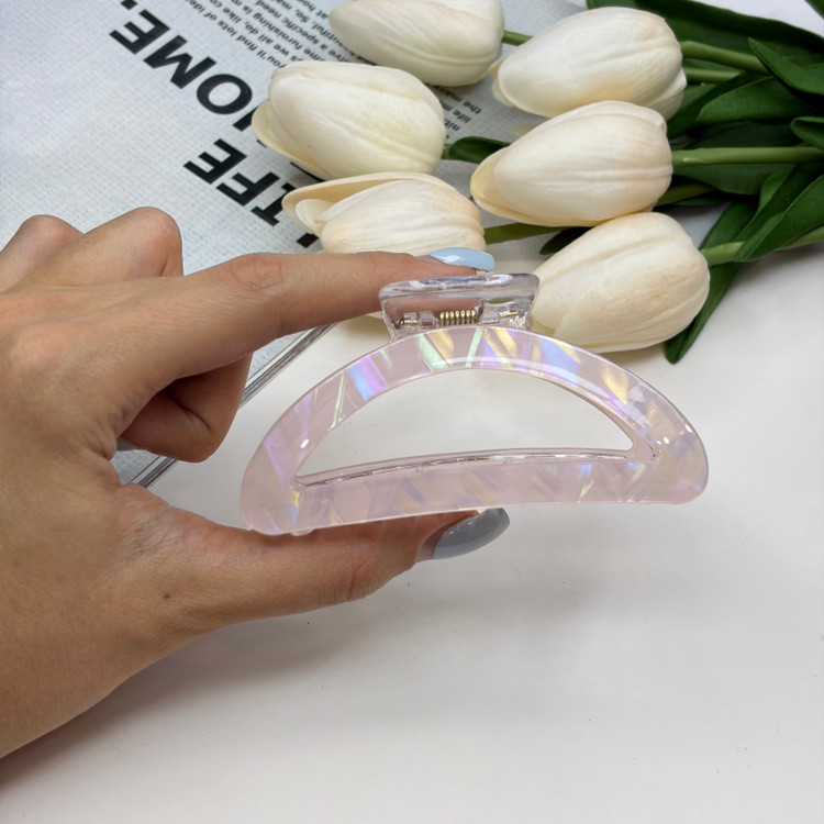 کلیپس نیم دایره ماربل براق صدفی دوتکه وارداتی با کیفیت سایز 8CM