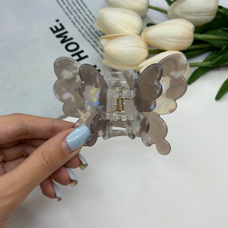 کلیپس طرح پروانه ماربل صدفی سه بعدی 8cm