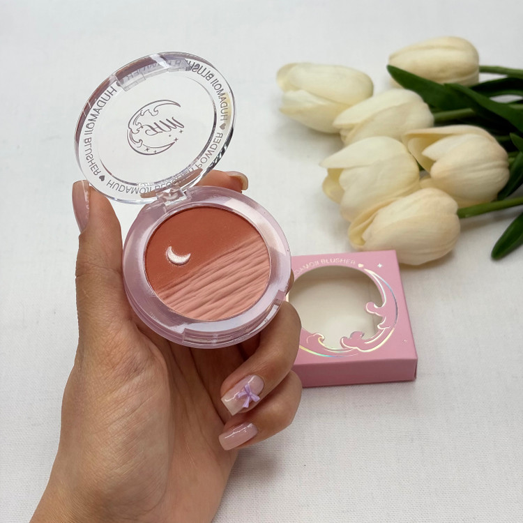 رژگونه فانتزی طرح ماه پیگمنت زیاد و باکیفیت هایلایتر شکل ماه کوچک