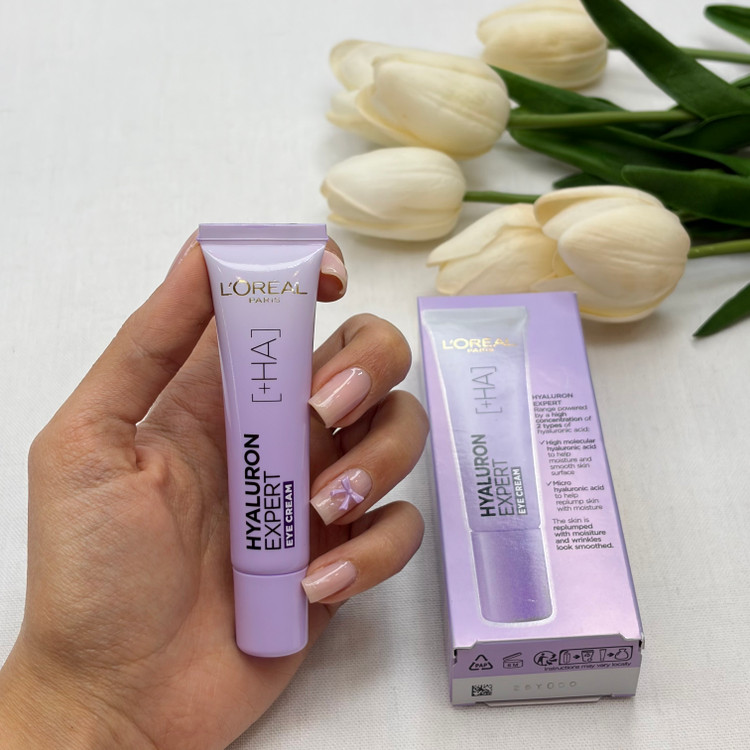 کرم دورچشم ضدچروک و آبرسان حاوی هیالورونیک اسید کیفیت اصلی 15 میل مدل Hyaluron Expert Eye Cream