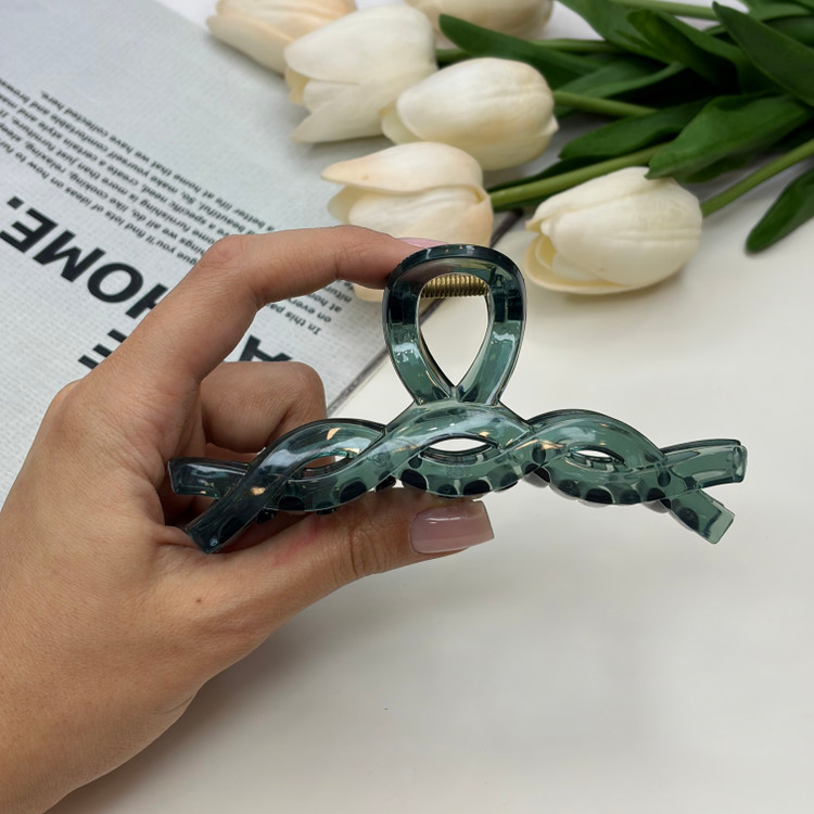 کلیپس شفاف شیشه ای براق طرح پاپیون پیچ سایز بزرگ11cm