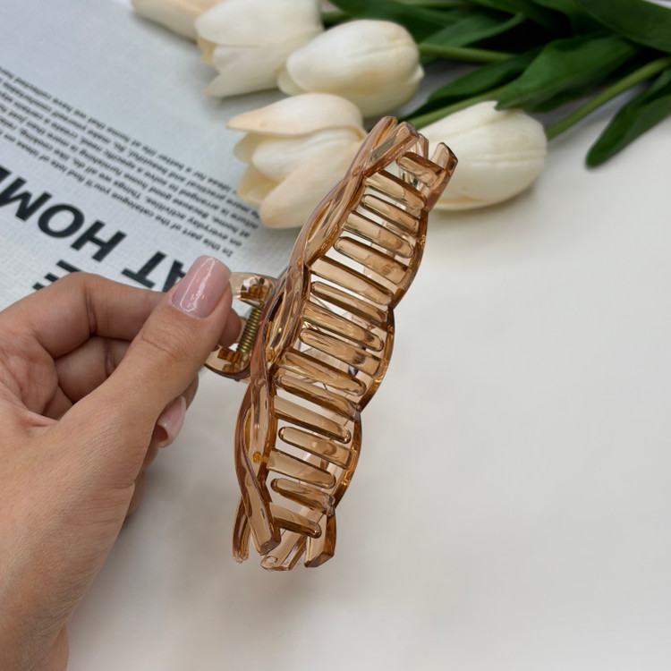 کلیپس شفاف شیشه ای براق طرح پاپیون پیچ سایز بزرگ11cm
