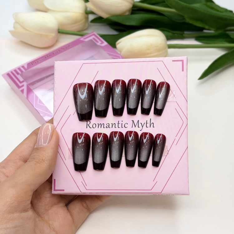 ناخن مصنوعی آیس گربه ای رنگ زرشکی مشکی blood