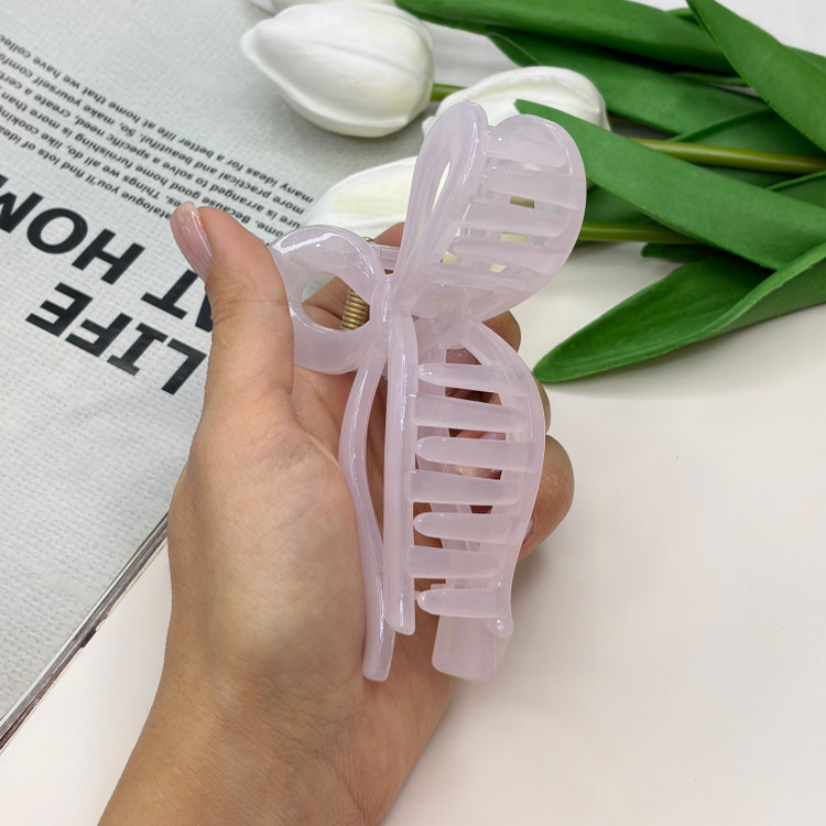 کلیپس شاین دار براق طرح پاپیون رنگ های پاستیلی بوفینی کیفیت عالی وارداتی 11cm