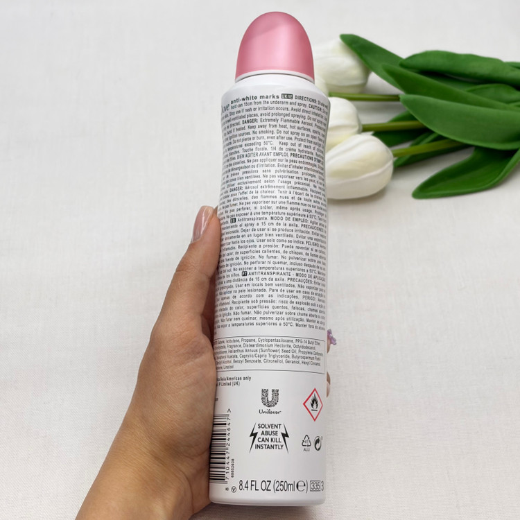 اسپری ضد تعریق 48 ساعته بدون الکل 250ml رایحه فلورال تاچ صد صورتی Invisible care Floral Touch