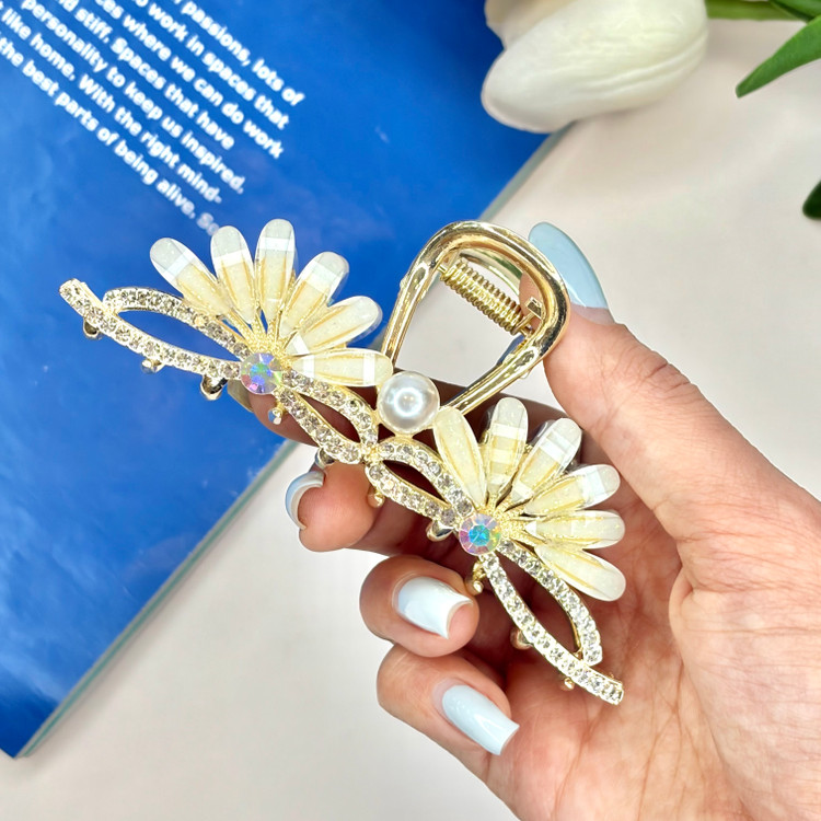 کلیپس فلزی کریستال رنگی سایز بزرگ12cm