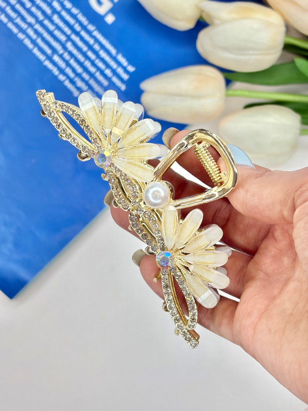 کلیپس فلزی کریستال رنگی سایز بزرگ12cm