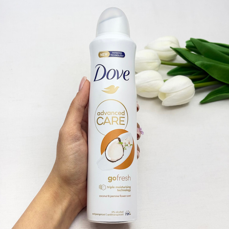 اسپری ضد تعریق 72 ساعته بدون الکل 250ml رایحه نارگیل و گل یاس Advanced Care Go Fresh coconut & jasmine flower