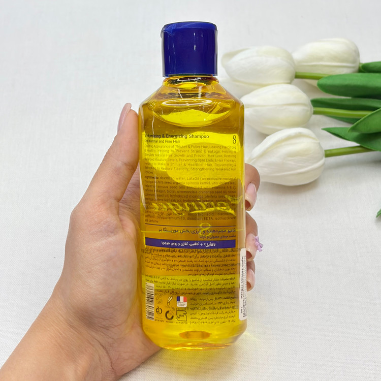 شامپو حجم دهنده و انرژی بخش مورینگا شماره ۸ مناسب موهای معمولی و نازک