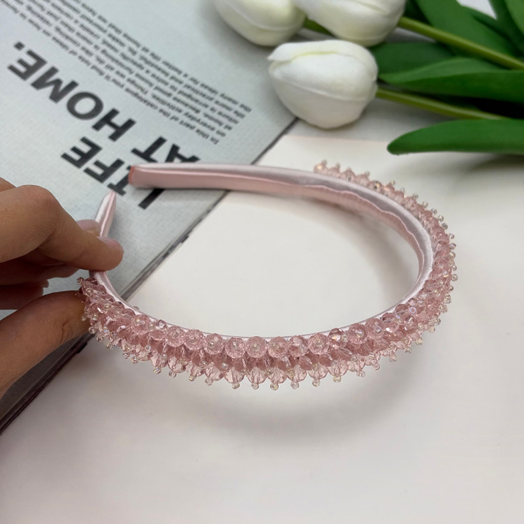 تل سر ساتن کریستال بافت رنگبندی تناژ کالباسی1cm