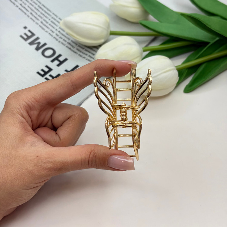کلیپس فلزی طرح پروانه براق وارداتی با کیفیت سایز6.5cm