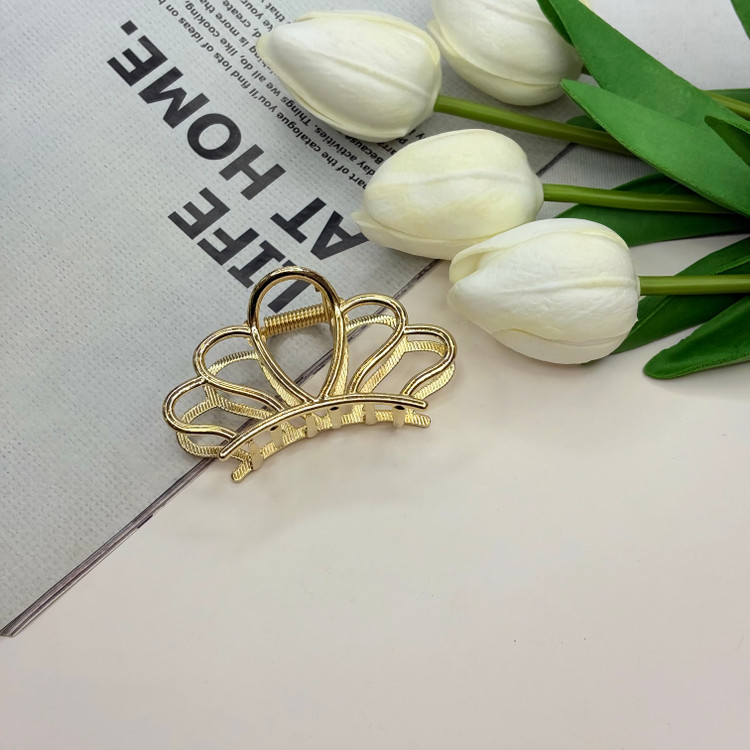کلیپس فلزی طرحگل لوتوس براق وارداتی با کیفیت سایز7cm