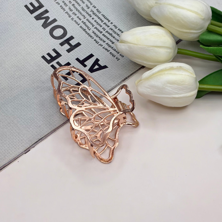 کلیپس فلزی طرح پروانه نیمه رنگ براق وارداتی باکیفیت سایز7cm