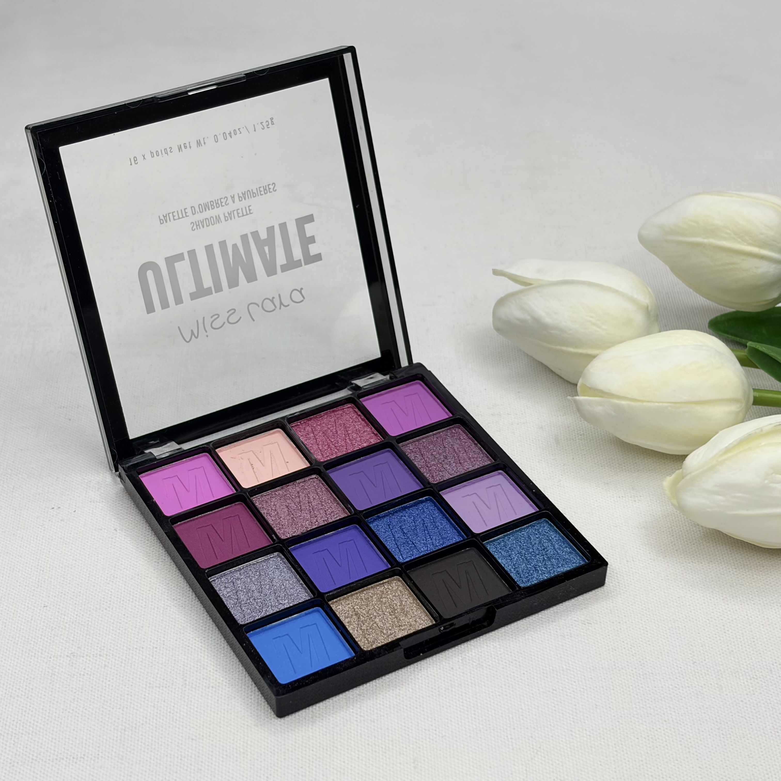 پلت سایه تناژ رنگ بنفش نیلی 16 عددی پیگمنت با کیفیت