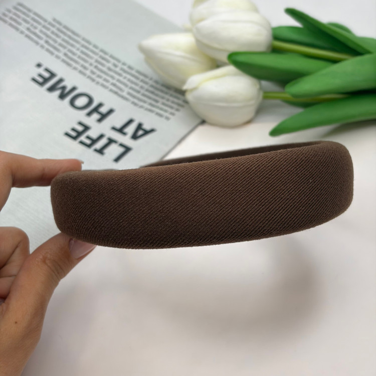 تل سر پارچه ای کج راه طرح کبریتی ظریف رنگ قهوه ای 3cm