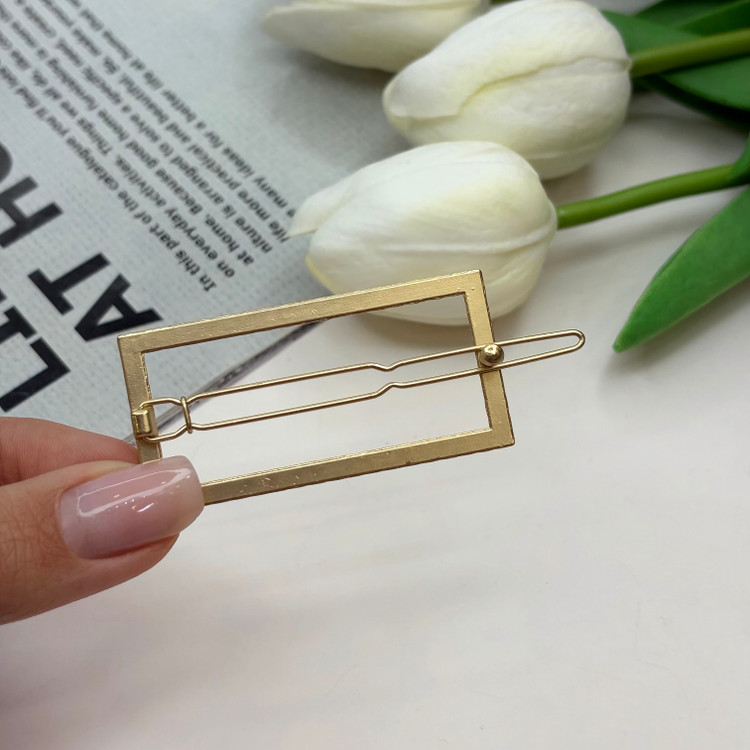 گیره مو فلزی سنجاق قفلی طرح مستطیل6cm