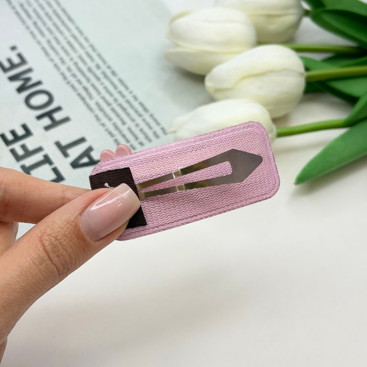 گیره مو مخمل مستطیل کالباسی استیکر خرگوش5cm