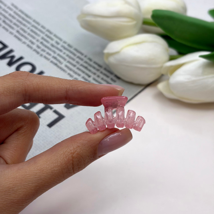 کلیپس طرح کروسان شفاف شیشه ای سایز کوچک 2cm