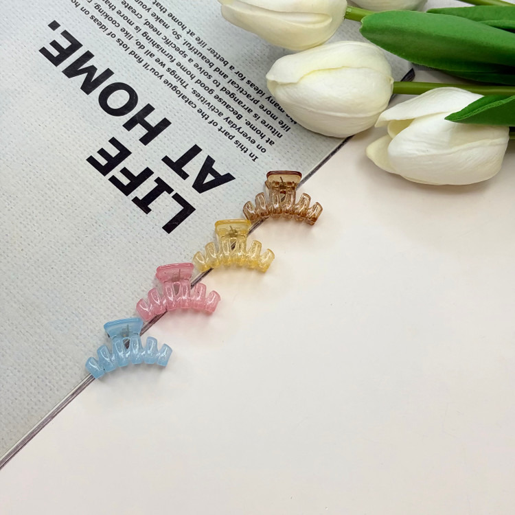 کلیپس طرح کروسان شفاف شیشه ای سایز کوچک 2cm