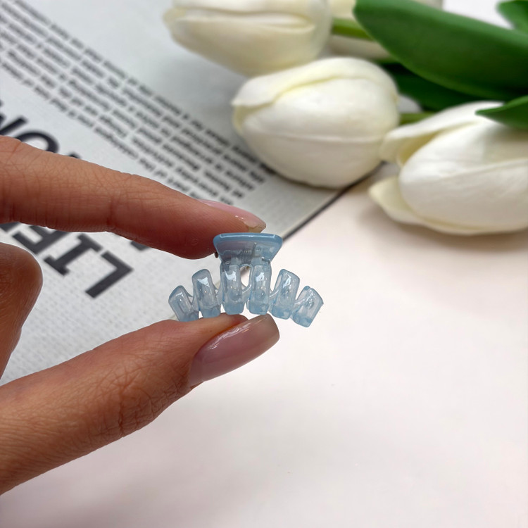کلیپس طرح کروسان شفاف شیشه ای سایز کوچک 2cm