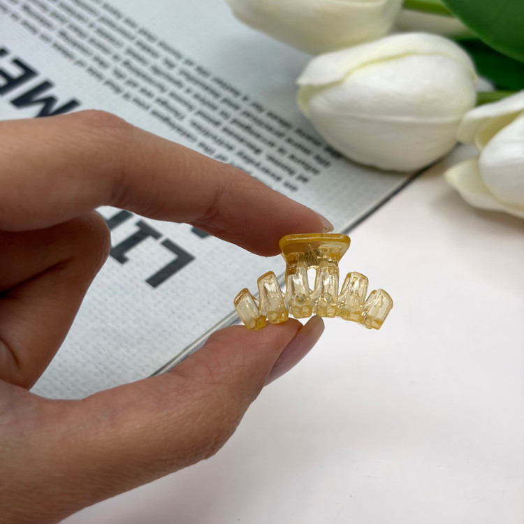 کلیپس طرح کروسان شفاف شیشه ای سایز کوچک 2cm