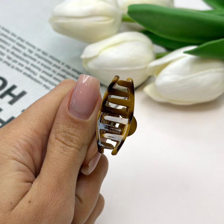 کلیپس پاپیون طرح پلنگی سایز کوچک براق3cm