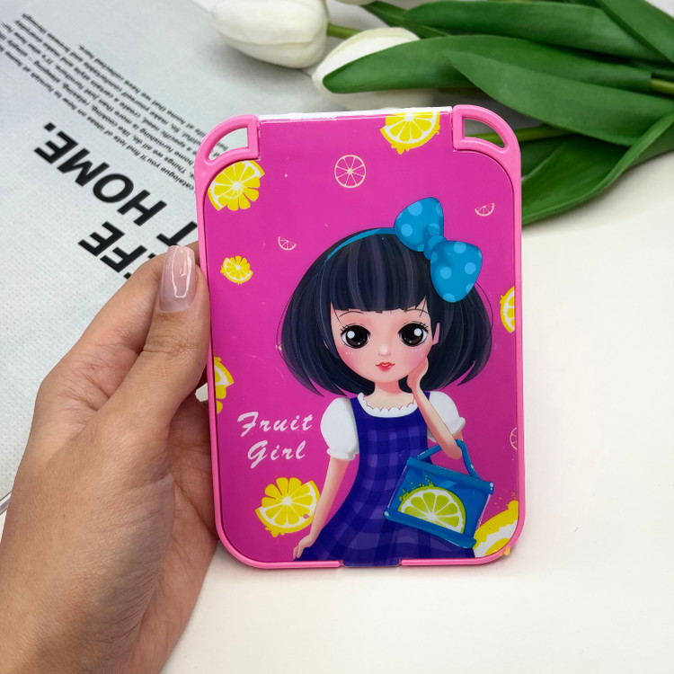 آینه جیبی دوطرفه طرح دخترونه مستطیل13cm در7cm