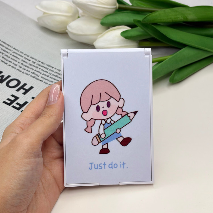 آینه جیبی طرح فانتزی مشاغل just do it مستطیلی 11cm در 7cm